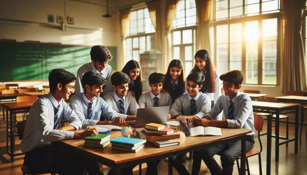 Indian Class 10 students studying for board exams