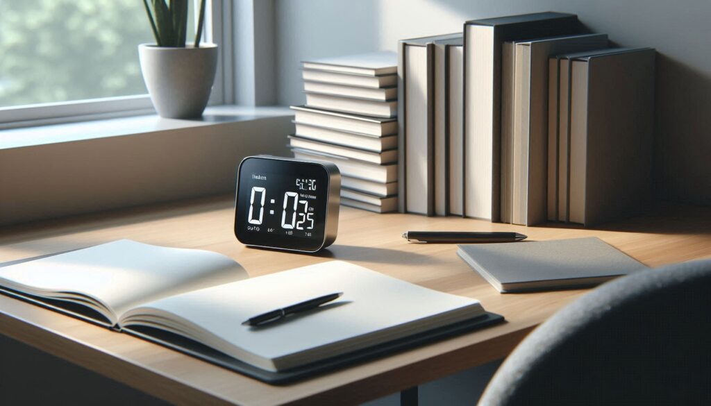 digital study timer or alarm clock for student time management