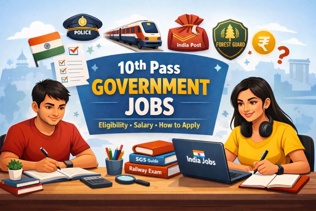 Preparation for 10th pass government jobs in India including SSC MTS Railway Group D and Police Constable exams