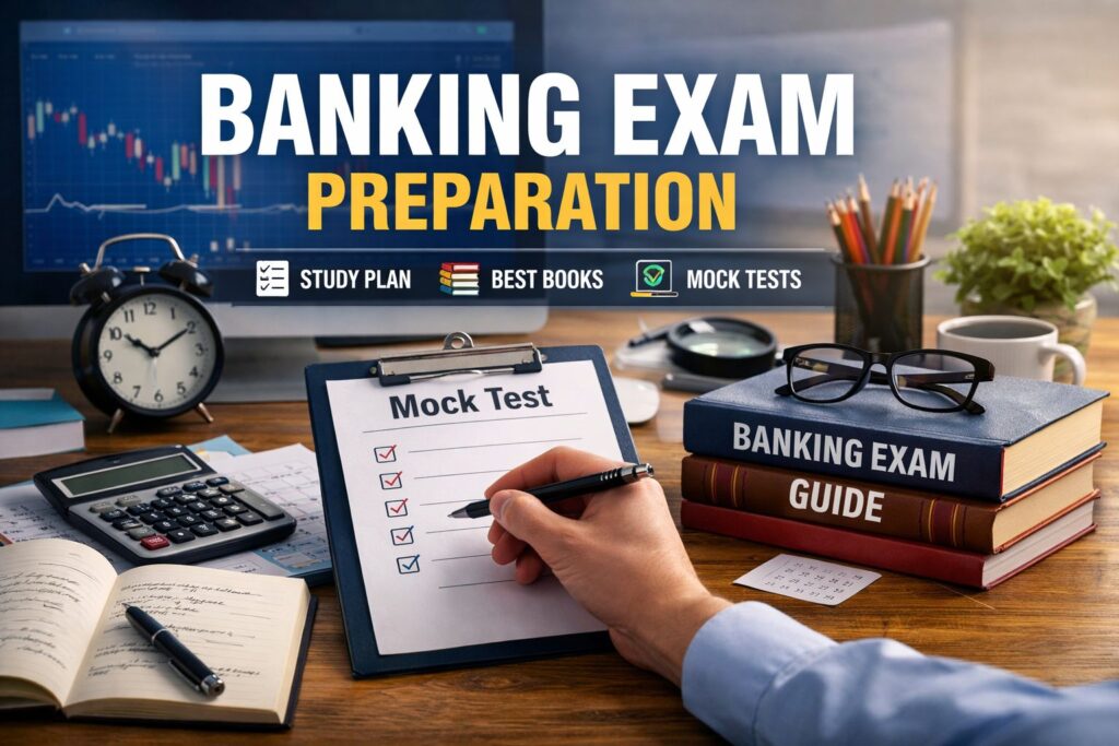Banking exam preparation strategy for beginners with study plan, best books and mock test practice guide