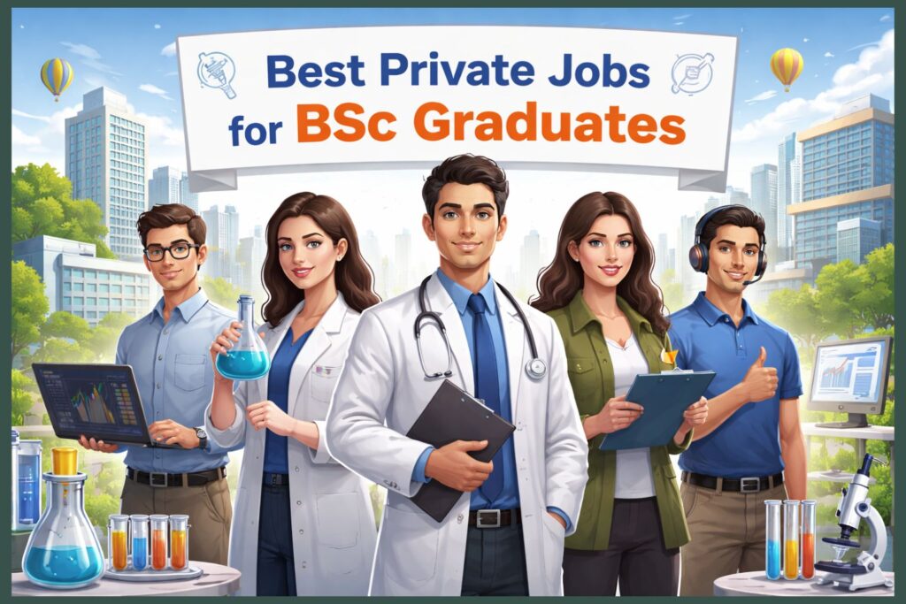 Best private jobs for BSc graduates in India including data analyst, laboratory technician, medical representative and technical support careers.