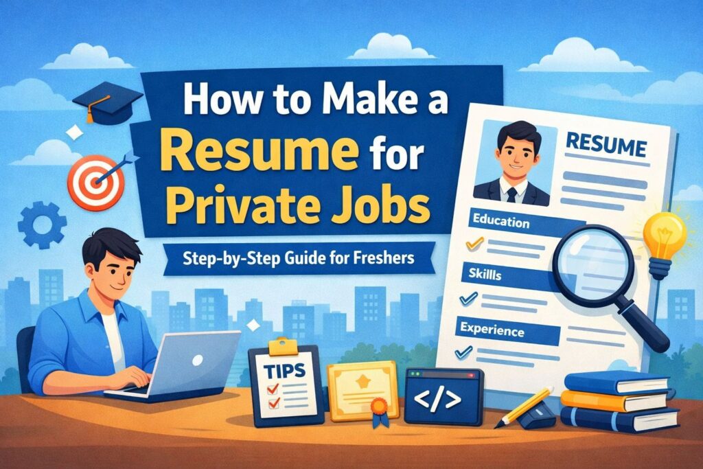 How to Make a Resume for Private Jobs Beginner Friendly Guide for Freshers